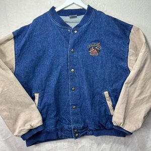 Campfyre Vintage Men’s Denim Bomber Varsity Jacket